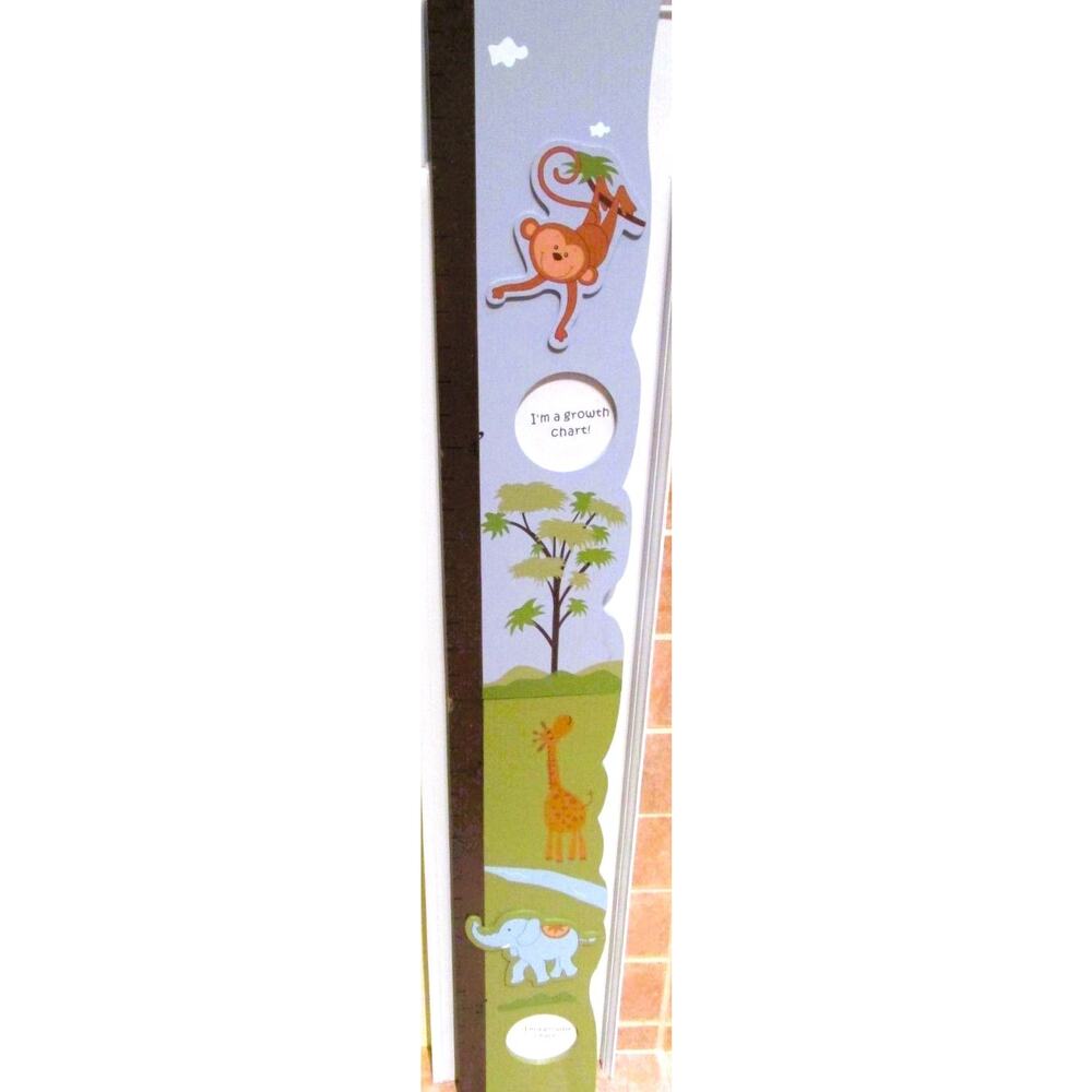 Creative Concepts Kids Wooden Growth Chart Jungle Theme 5ft with Photo Frames